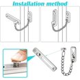 thumbnail image 5 of Cerradura de cadena para puerta, cadena para puerta de 2 piezas, cadena para puerta de acero inoxidable, cadena de seguridad para puerta, para puertas interiores de apartamentos, puertas de madera, 5 of 5