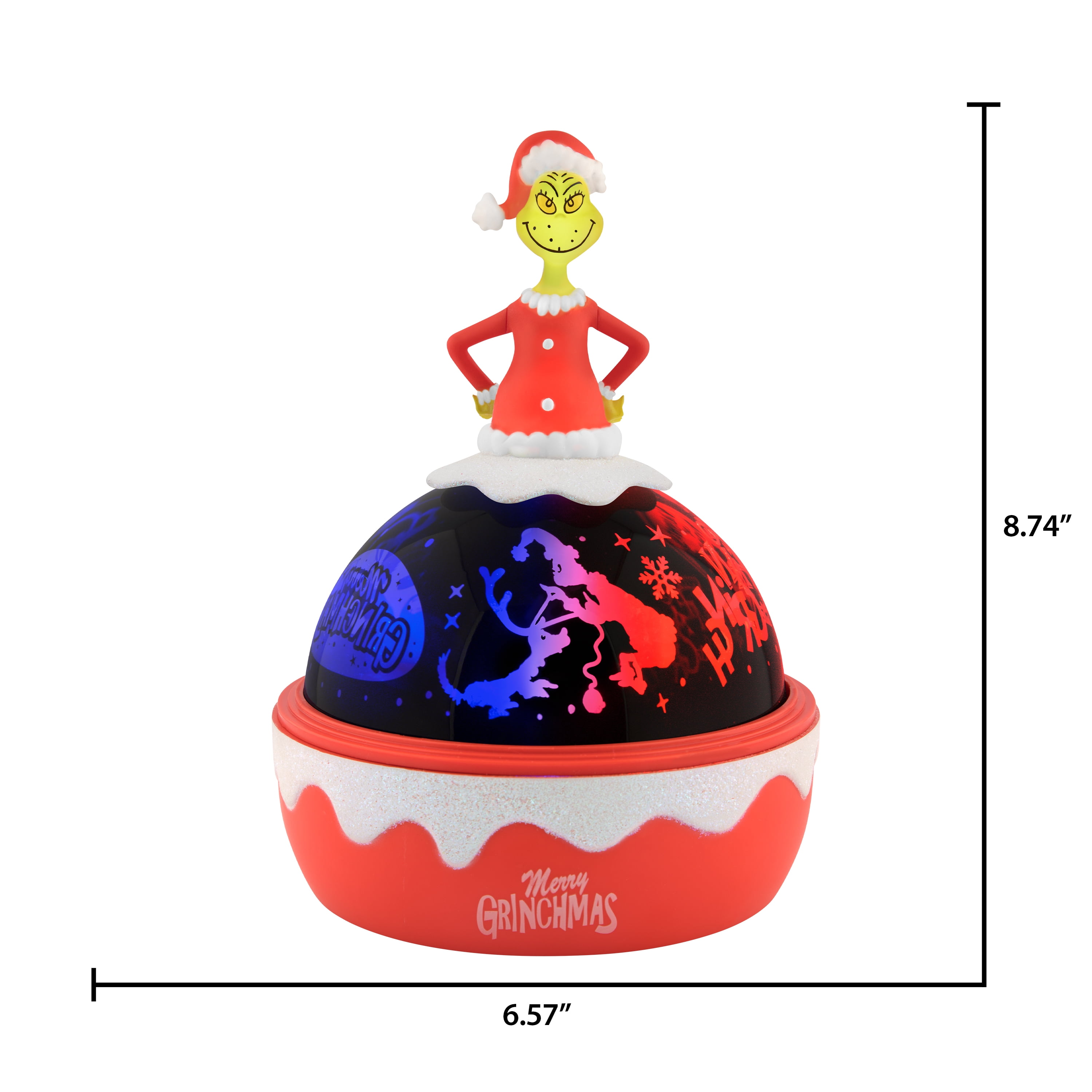 Christmas Tabletop Shadow Lights Projector Lights Holiday Decor with Grinch Topper by Dr. Seuss