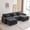 Black, variant on IPKIG Sectional Sofa Comfy Cloud Couch for Living Room with Pillows, Modern Chenille Sofa Sleeper Deep Couches with Ottoman (Cream White, 3-Seat)