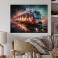 thumbnail image 2 of Designart "modern Train Luminous Journeys" Transportation Print on Natural Pine Wood, 2 of 5