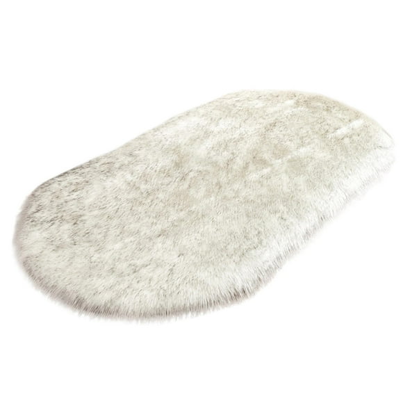 EARKITY Fluffy Oval Rug, Faux Fur Rug for Bedroom, Faux Fur Sheepskin Rugs, Fuzzy Shaggy Area Rug, Plush Bedside Carpet for Teen Dorm Baby Nursery Home Bedroom Floor Sofa Living Room