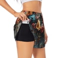 thumbnail image 3 of Lsque Floral Dreamcatcher Elegance Printed Women's Running Shorts with Liner Pockets,Elastic Quick Dry Workout Athletic Gym Yoga Shorts,Womens High Waist Shorts-Medium, 3 of 9