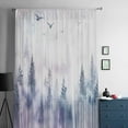 thumbnail image 5 of Forest Mountain Semi Sheer Curtains Drapes for Living Room, Bedroom, French Doors Window 84 Inches Long, Nature Tree Scenery Sky Birds Rod Pocket Chiffon Curtain Drapery Voile Draperies Panel, 5 of 6
