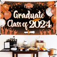 thumbnail image 4 of Graduate Class of 2024 Graduation Banner 7x5ft Orange Graduation Backdrop 2024 for 2024 Graduation Party Decorations Orange and Black Graduation Decorations Class of 2024, 4 of 9