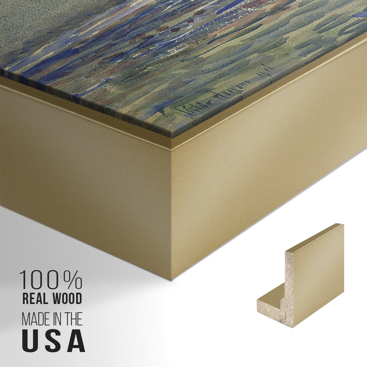 Vintage Landscape-CXXXVI By Wexford Home Framed in Gold Wood Gallery Wrapped Canvas 27 in. x 41 in.
