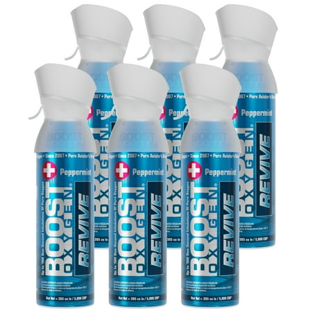 Boost Oxygen Natural Portable 5L Pure Oxygen Canister Peppermint (6 Pack)