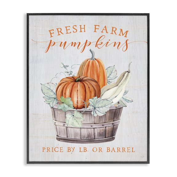 Stupell Industries Rustic Lodge Fresh Farm Pumpkins & Gourds Black Framed Giclee Art, 11 x 14, by Lux Me Designs