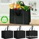 thumbnail image 2 of Nvzi Juego de 3 bolsas reutilizables para la compra, bolsa grande plegable para frutas y verduras con asas reforzadas y base de plástico grueso, color negro., 2 of 4