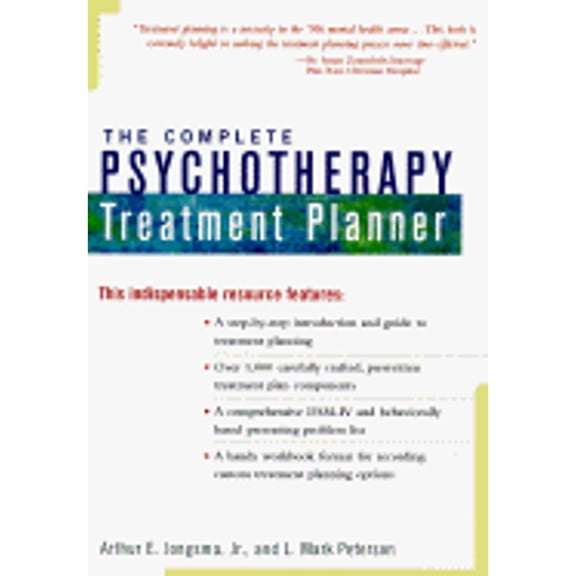 Pre-Owned The Complete Psychotherapy Treatment Planner (Paperback) by Arthur E Jongsma, L Mark Peterson