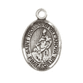 thumbnail image 2 of Pewter Saint Thomas of Villanova Medal Pendant on 24 Inch Endless Rhodium Plated Heavy Curb Brass Chain, Catholic Religious Necklace -Made in USA- Deluxe Velvet Gift Box, 2 of 6
