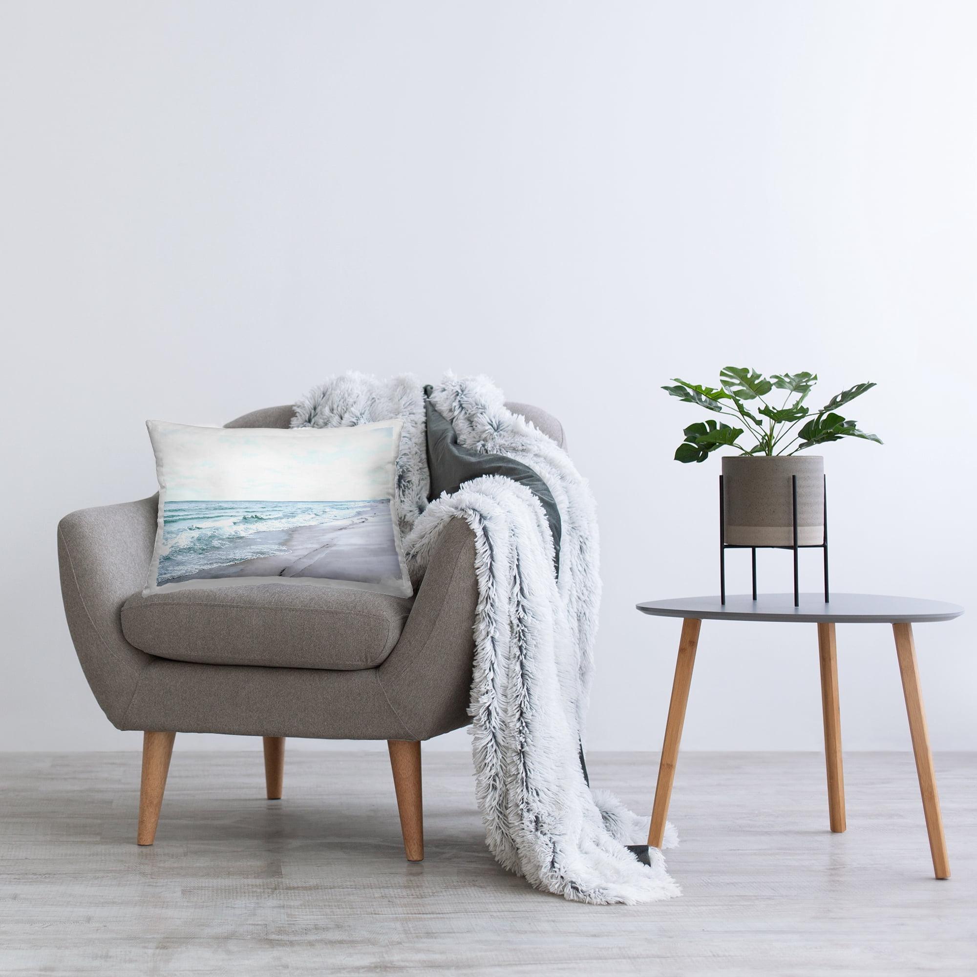 Stupell Industries Serene Summer Sea Waves Decorative Printed Throw Pillow Design by Christine Zalewski .