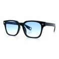 thumbnail image 5 of Gentlemanly Retro Fashion Vintage Vibe Horn Rim Rectangle Plastic Sunglasses Black - Blue, 5 of 8