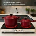 thumbnail image 4 of OVENTE Infrared Ceramic Double Burner, 1800W Electric Countertop Hot Plate with Black Crystalline Glass, Portable Stainless Steel Cooktop for Home, Office, or Dorm Use, Black BGI302GB, 4 of 9
