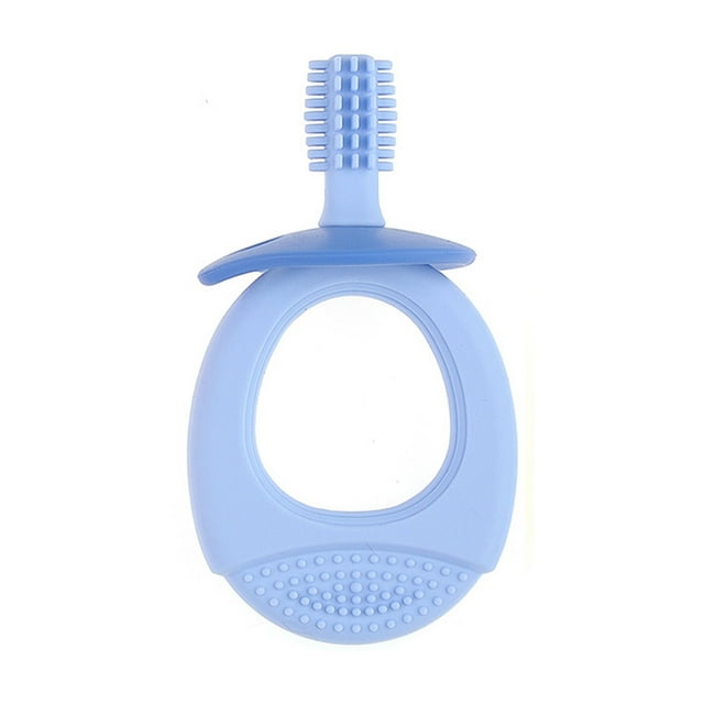 Cepillo de dientes mordedor para bebé, cepillo de dientes de entrenamiento para bebé, mordedor, cepillo de dientes para niños pequeños, cepillo de dientes de silicona, diseñado a medida