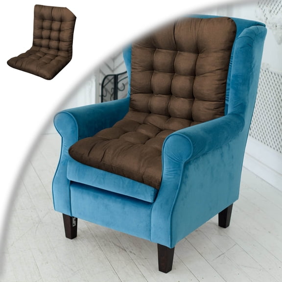 Chair Back Cushion, Rocking Chair Cushion, 18"x34" Chair Cushion, Tufted Back and Seat Cushion Non Skid , Chair Pad for Indoor Home, Kitchen, Desk Chair, Dining Chairs
