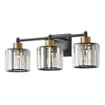 thumbnail image 4 of Deyidn Modern 3-Light Bathroom Vanity Light with Crystal Shades, 22 Inch Black Gold Dimmable Light Fixture for Mirror, 4 of 8