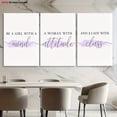thumbnail image 4 of 3pcs Frameless Decorative Art, 2D Flat Canvas Print, Purple Bedroom Décor with Female Quotes and Sayings Set of 3 Wall Paintings for Home Living Room, 2D Flat  Perfect for Room Decor, Wall Art, Canv, 4 of 4