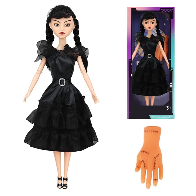 Muñeca moderna TTSUIMILESS de 11.5 pulgadas con vestido negro y tacones altos