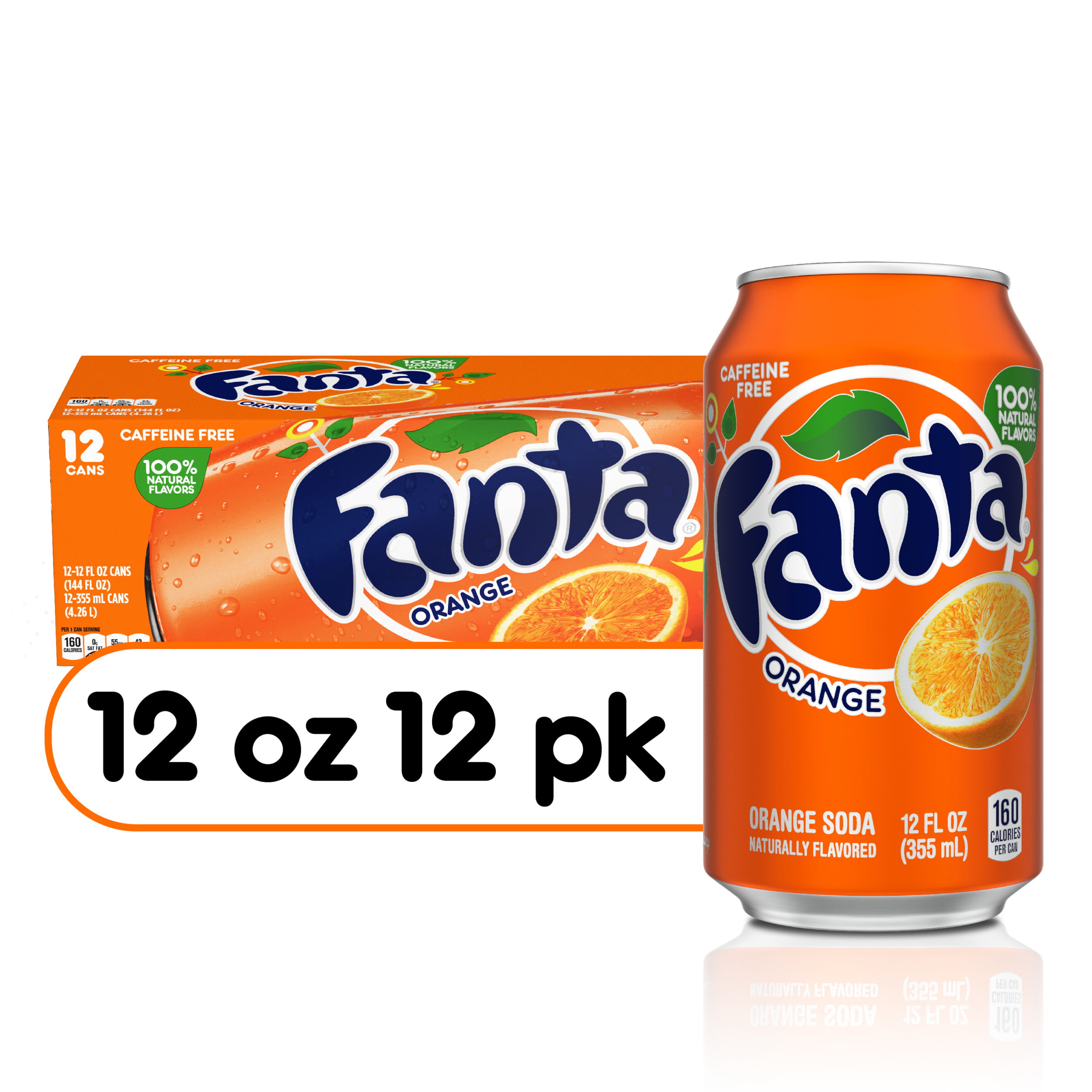 Fanta Orange Soda Fruit Flavored Soft Drink, 12 fl oz, 12 Pack - Walmart.com