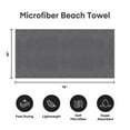 thumbnail image 5 of NC Microfiber Bath Towels 2 Pack Towel Sets (35" x 70") - Extra Absorbent, Fast Drying, Grey, 5 of 6
