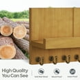 thumbnail image 6 of Key Holder for Wall, Dinosam Mail Organizer Wall Mount with 7 Sturdy Key Hooks and Mail Holder Shelf, Key Organizer Key Rack Entryway Wall Decor (Light Brown), 6 of 7