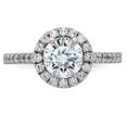 thumbnail image 5 of 14K White Gold Round Halo Engagement Ring Moissanite Size 8.5 (2.99 cttw.), 5 of 8
