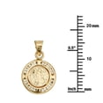thumbnail image 4 of Wellingsale 14K Yellow Gold Polished Religious Double Sided St. Benedict Medallion Charm Pendant with CZ Accents, 4 of 6