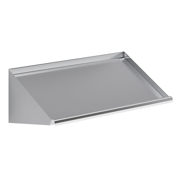 42 in. Stainless Steel Wall Mounted Slanted Rack Shelf. Fits Two Racks.