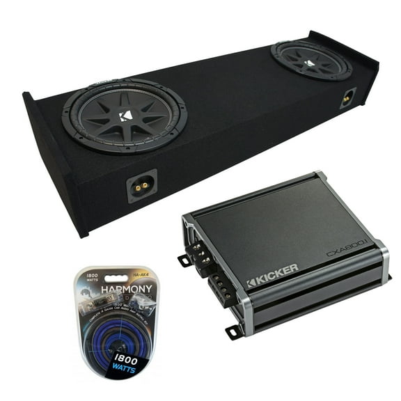 97-99 Ford F-150 Super Ext Cab Truck Kicker Comp C12 Dual 12 Sub Box CXA8001 Amp
