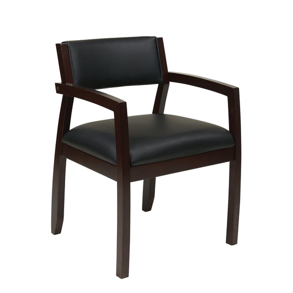 Office Star Products Napa Espresso Guest Chair With Upholstered Back (1-Pack)