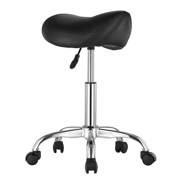 KFFKFF Swivel Seating Stool, PU Leather Mobile Stool with Casters, 360° Rotating Drafting Stool with Enhanced Padding, Height Modifiable Mobile Work SPA Stool, Suitable for Office, Home, Salon & Bar