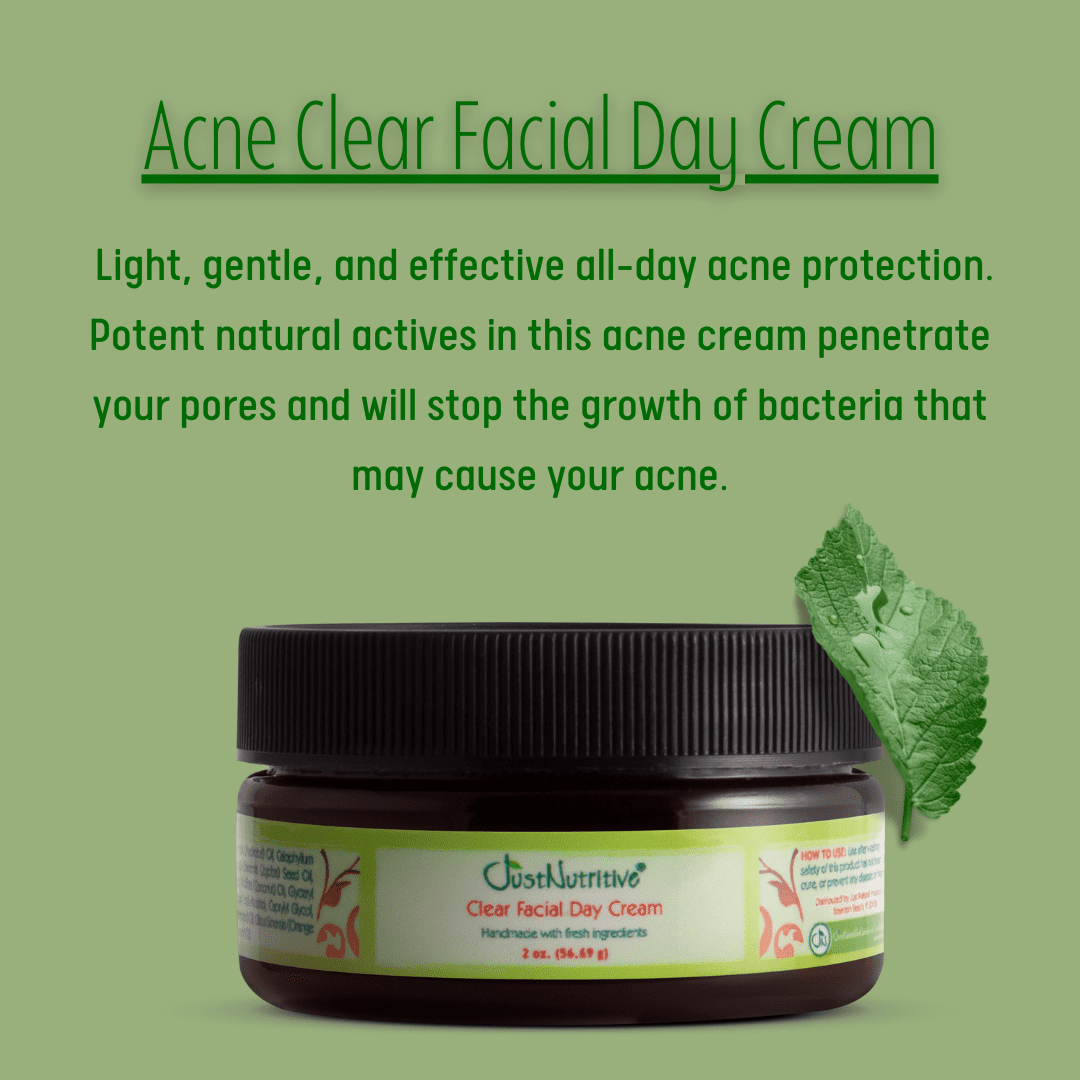 Just Nutritive Acne Face Cream, Daily Acne Treatment, No Salicylic Acid, All Skin Types, 2oz