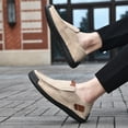 thumbnail image 5 of EKVAHL Men's Leather Casual Slip-On Loafers, Lightweight Non-Slip Hand-Stitched Moccasins for Walking and Outdoor Use Beige, 5 of 5