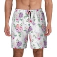 thumbnail image 2 of Picia Rose Flower B pattern Mens Swim Trunks with Compression Liner Stretch Beach Shorts Quick Dry with Zipper Pockets No-Chafing Board Shorts-X-Large, 2 of 9