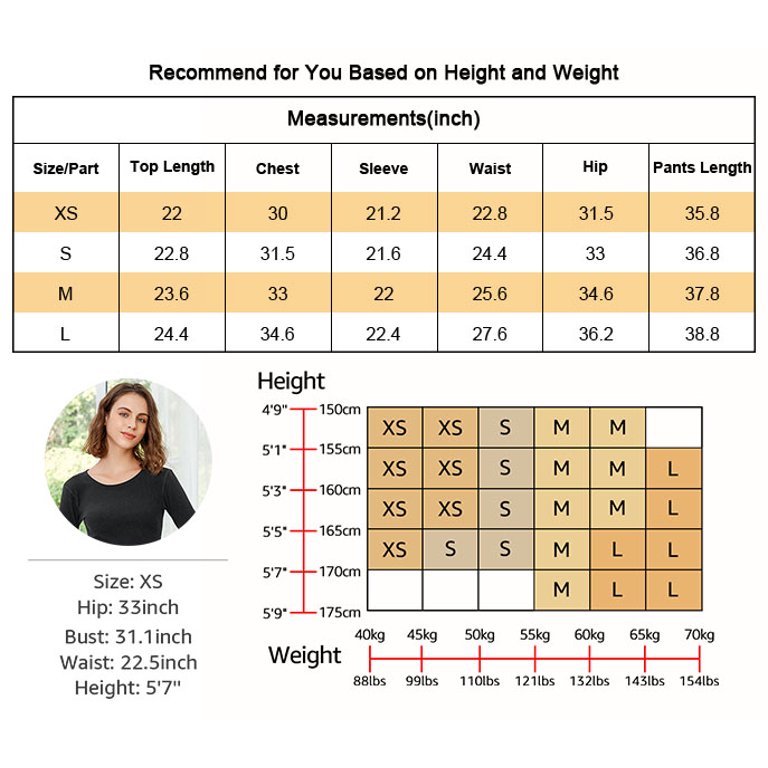 VONKY Thermal Underwear Skin Friendly Good Elasticity Female T-Shirt Suit  Thickened Warm Clothing Lightweight Long Sleeve Clothes Skin Color 