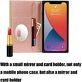 thumbnail image 3 of Wallet Case Apply to iPhone 13,Luxury Fashion Flip Purse Leather Bag with Card Slots Crossbody Chain Shoulder Strap with Mirror Bracket Shockproof Protector (iPhone 13, Rose Gold), 3 of 14