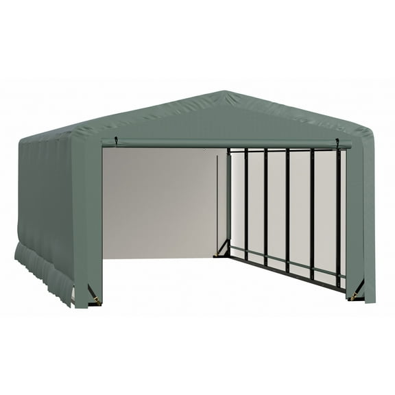 Sheltertube Wind And Snow-Load Rated Garage, 12X23X8 Green