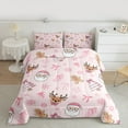 thumbnail image 2 of Homewish Kids Children Cartoon Santa Claus Deer 2pcs Bedding Comforter Set,Kawaii Pink Bow Twin Comforter Sets,Merry Christmas Breathable Bedding Set,Microfiber Bedroom Decor,Reversible, 2 of 8