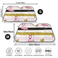 thumbnail image 3 of Balery Gold Glittering Hearts and Flamingos Print Car Windshield Sun Shade,Windshield Sunshade for Car Pickup Truck SUV Accessories-Small, 3 of 7