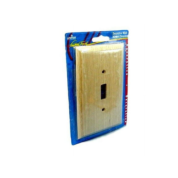 Leviton Unfinished Wood Toggle Switch Cover 1-Gang Wallplate 89201-UNF