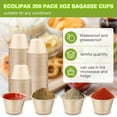TRAHOO300 Pieces Bagasse Fiber Souffle Cups Mini Paper Disposable