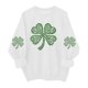 thumbnail image 3 of TaTaai Womens St Patricks Day Print Sweatshirt Long Sleeve Crewneck Casual Pullover Fleece Lined Holiday Top Gift, 3 of 6