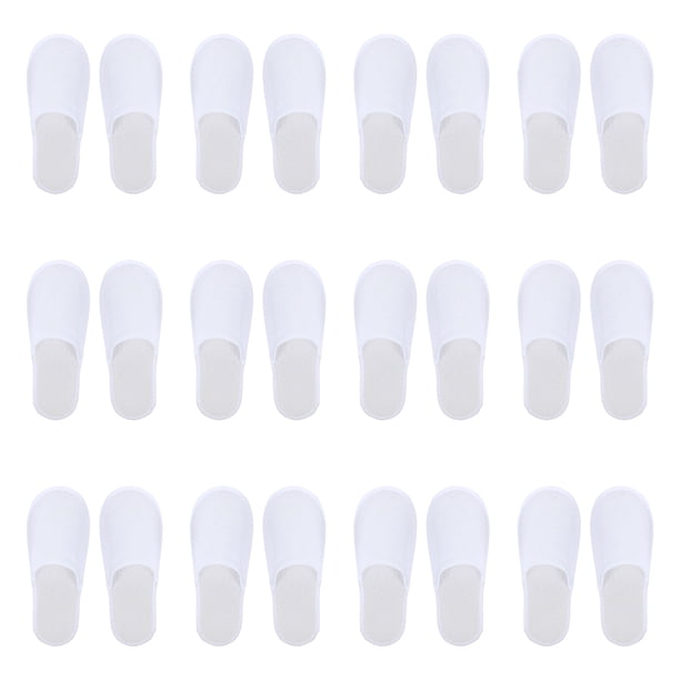 24 pares de pantuflas desechables antideslizantes de lana coralina para el hogar (blanco)