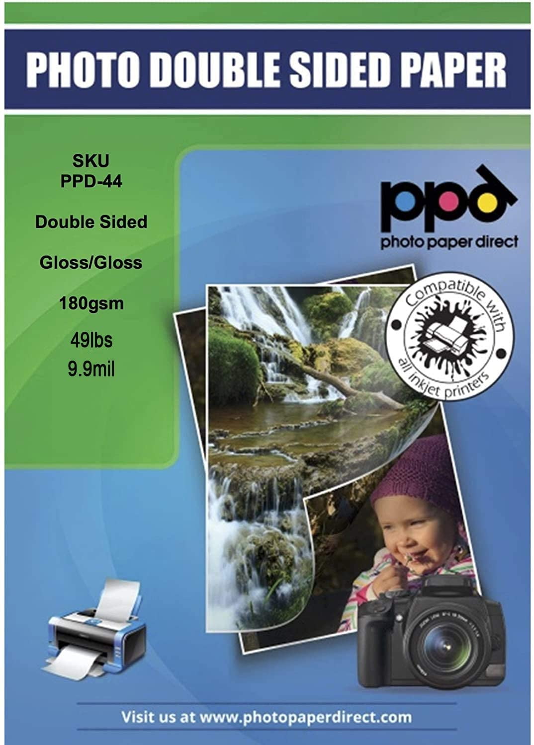 Cannon PPD 100 Sheets A4 Inkjet Premium Glossy Photo Paper 180gsm Instant Dry 
