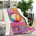 thumbnail image 5 of Softball Fleece Throw Blanket, 50x60 inch, Lightweight, Soft, Warm, Wrinkle Resistant, Ideal Softball Gifts for Girls, Teenager Team, Coach, Fall, Christmas, Bed, Couch, Dorm, 5 of 5