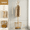 【Golden color】, variant on Coat Rack Stand with Storage Basket and Wheels, Black Metal Hall Tree for Entryway