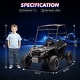 thumbnail image 7 of 2 Seater Ride on Car w/Sun Shade, Kids Electric Vehicles w/Remote Control, 24V 7AH Off-Road Electric Truck, UTV with LED Lights, Music Player for 3+ Kids, 7 of 7