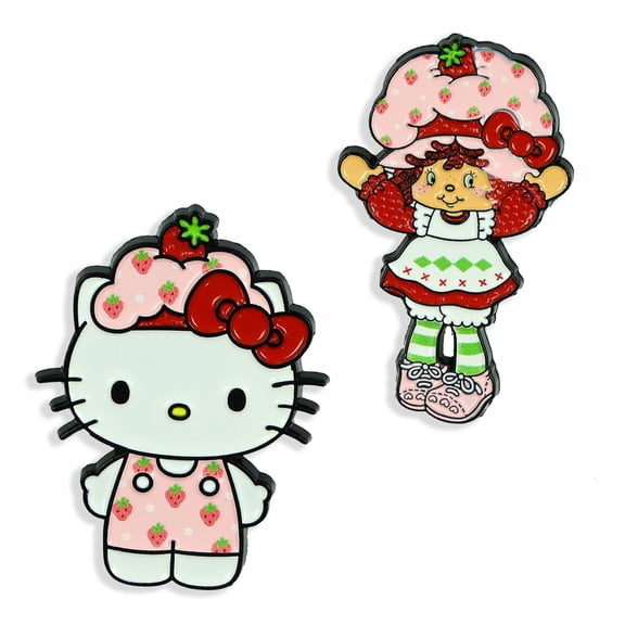 Hello Kitty X Strawberry Shortcake Enamel Lapel Pin 2-Pack Set