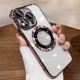thumbnail image 2 of Clear Case for iPhone 15 Pro Max Case [Compatible with Magsafe] [Built-in Camera Protector] Soft TPU Shockproof Protective Plating Design Phone Case for Women Girls 6.7 in, Pink, 2 of 6