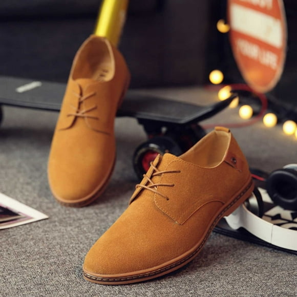 LSLJS Men's Leather Shoes sur l'Autorisation, Mode pour Hommes Casual Solide Lacets Oxfords Chaussures en Cuir Hommes d'Affaires Chaussures